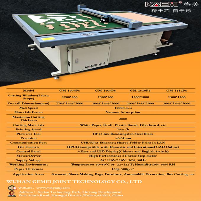 इंकजेट सीएडी कटर प्लॉटर मशीन जूता बैग के लिए कपड़ा कपड़े कागज पैटर्न 2